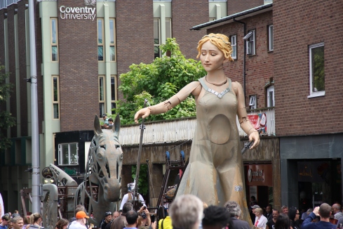 Lady Godiva greeting the people of Coventry